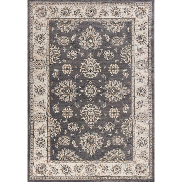 Palacedesigns 3 ft. 3 in. x 5 ft. 3 in. Polypropylene Grey & Ivory Area Rug PA3655629 - main